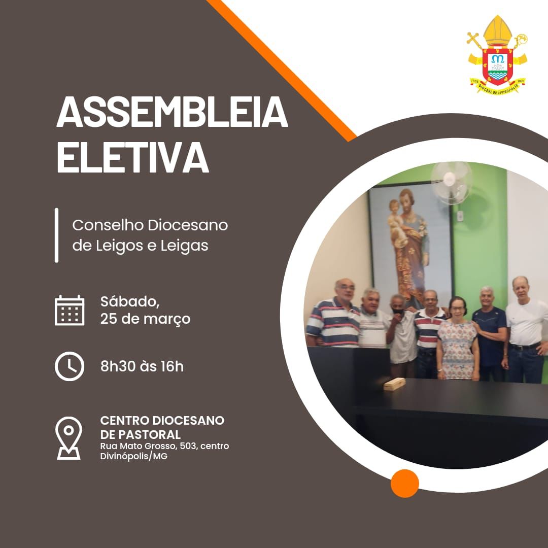 Foto de Conselho Diocesano de leigos convida para assembleia eletiva, no próximo sábado (25/03)
