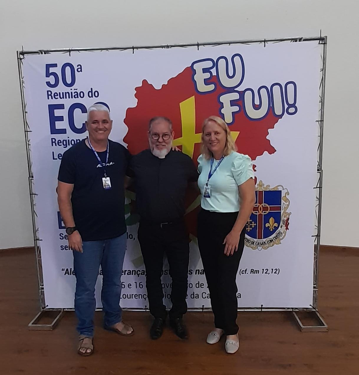 Foto de Casal e Diretor Espiritual do ECC Diocesano participam de reunião do Conselho Regional do ECC